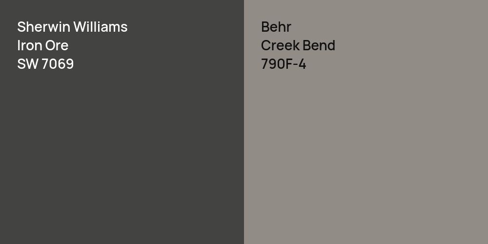 Sherwin Williams Iron Ore vs. Behr Creek Bend