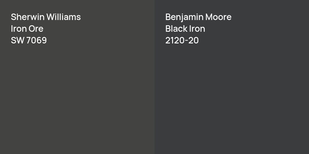 Sherwin Williams Iron Ore vs. Benjamin Moore Black Iron