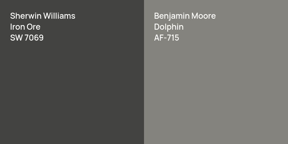 Sherwin Williams Iron Ore vs. Benjamin Moore Dolphin