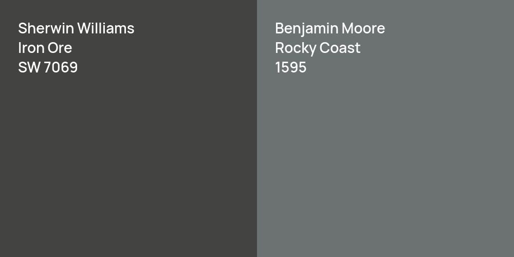 Sherwin Williams Iron Ore vs. Benjamin Moore Rocky Coast