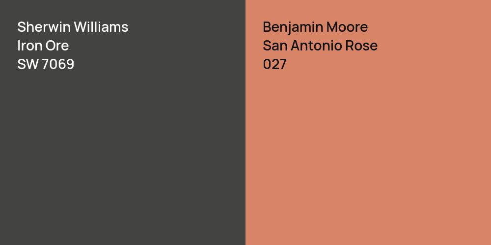 Sherwin Williams Iron Ore vs. Benjamin Moore San Antonio Rose