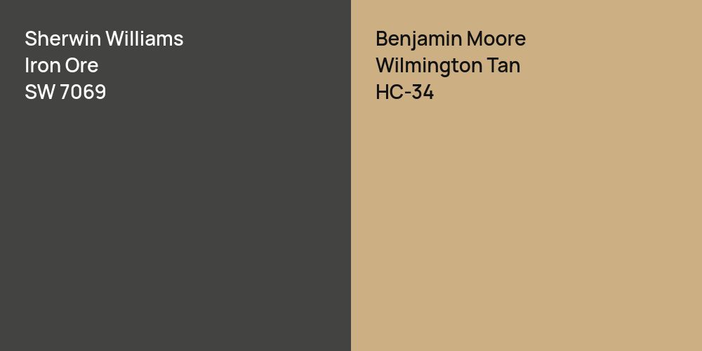 Sherwin Williams Iron Ore vs. Benjamin Moore Wilmington Tan