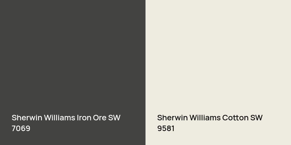 Sherwin Williams Iron Ore vs. Sherwin Williams Cotton