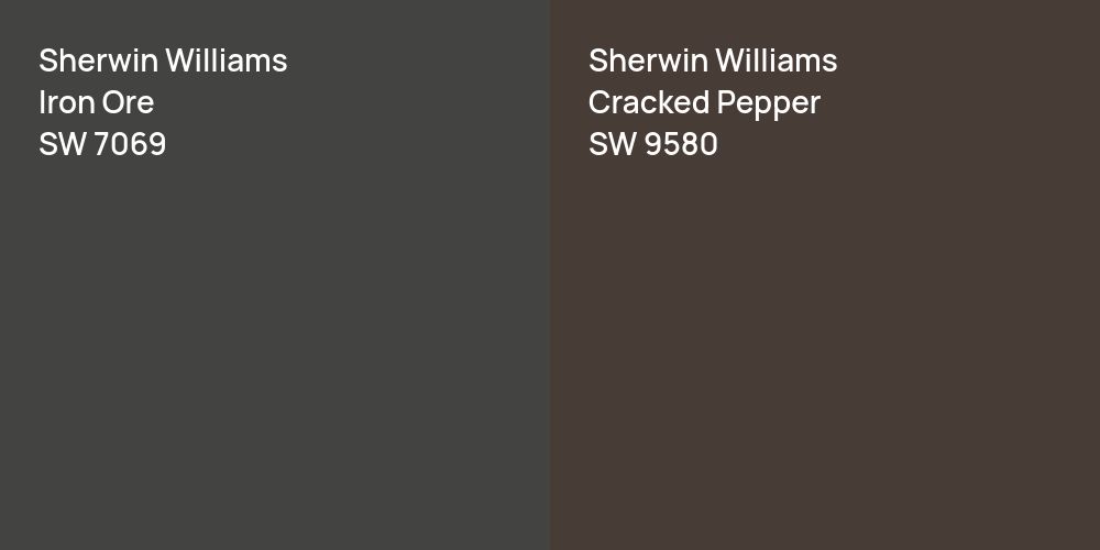 Sherwin Williams Iron Ore vs. Sherwin Williams Cracked Pepper