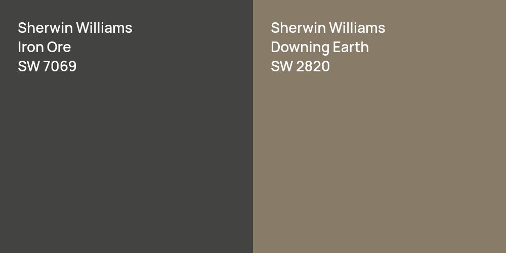 Sherwin Williams Iron Ore vs. Sherwin Williams Downing Earth