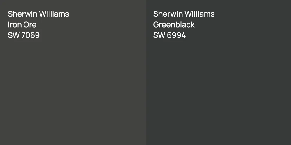 Sherwin Williams Iron Ore vs. Sherwin Williams Greenblack