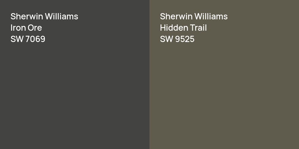 Sherwin Williams Iron Ore vs. Sherwin Williams Hidden Trail