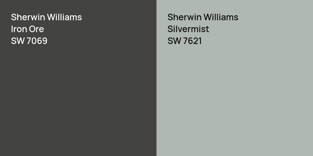 Sherwin Williams Iron Ore vs. Sherwin Williams Silvermist