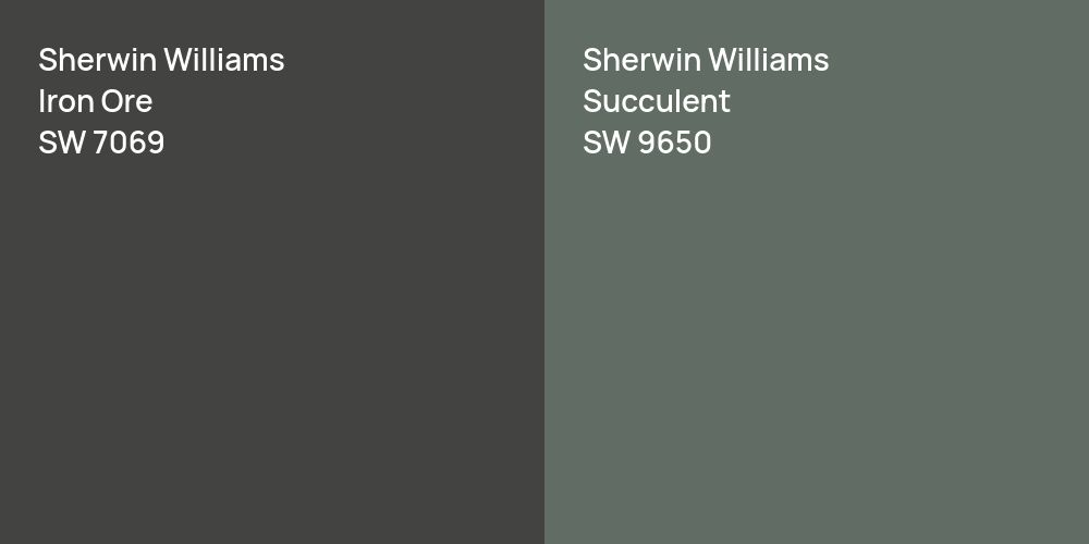 Sherwin Williams Iron Ore vs. Sherwin Williams Succulent