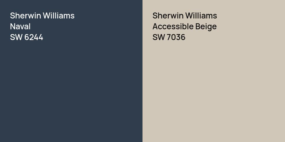 Sherwin Williams Naval vs. Sherwin Williams Accessible Beige