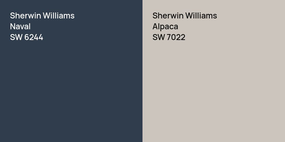 Sherwin Williams Naval vs. Sherwin Williams Alpaca