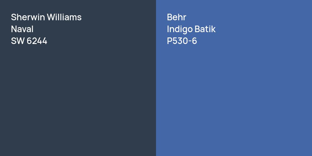 Sherwin Williams Naval vs. Behr Indigo Batik