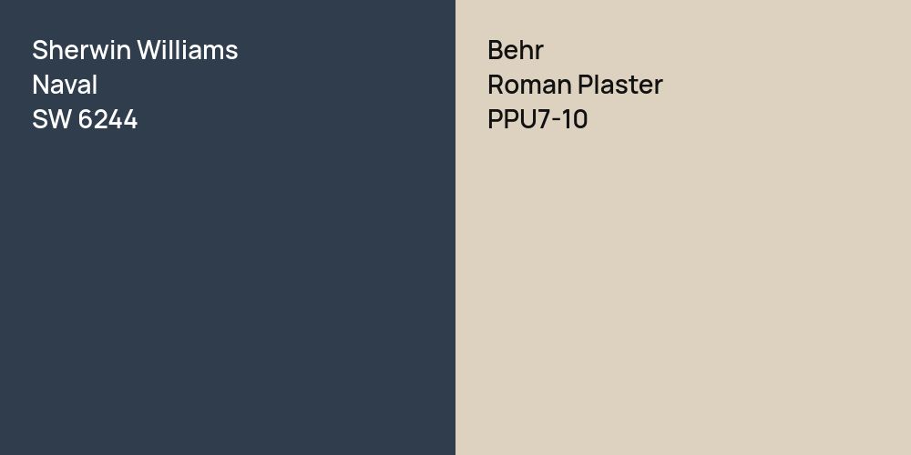 Sherwin Williams Naval vs. Behr Roman Plaster