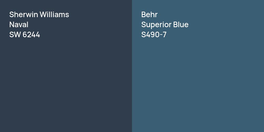 Sherwin Williams Naval vs. Behr Superior Blue