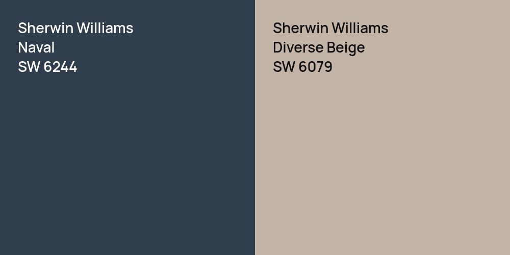 Sherwin Williams Naval vs. Sherwin Williams Diverse Beige