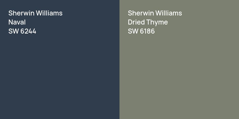 Sherwin Williams Naval vs. Sherwin Williams Dried Thyme