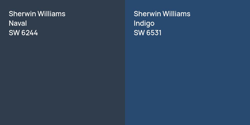 Sherwin Williams Naval vs. Sherwin Williams Indigo