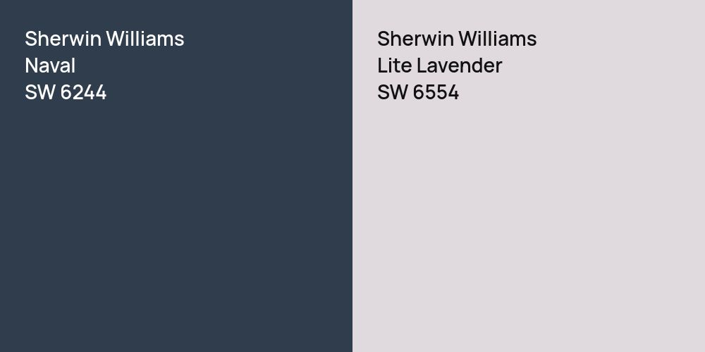 Sherwin Williams Naval vs. Sherwin Williams Lite Lavender