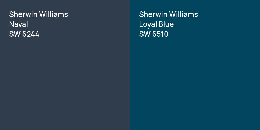 Sherwin Williams Naval vs. Sherwin Williams Loyal Blue