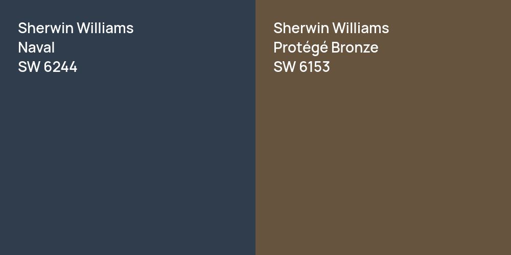 Sherwin Williams Naval vs. Sherwin Williams Protégé Bronze