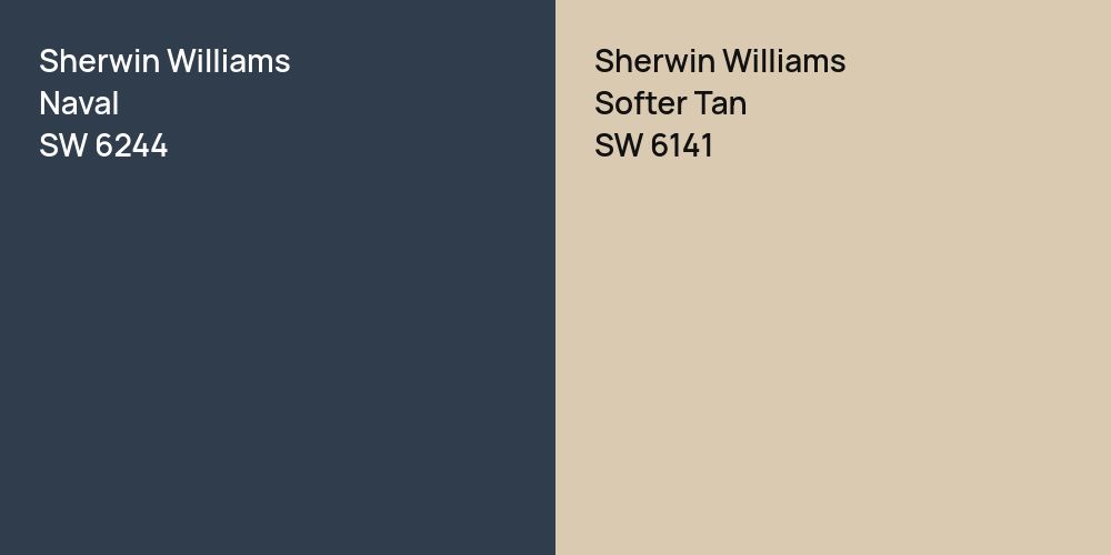 Sherwin Williams Naval vs. Sherwin Williams Softer Tan