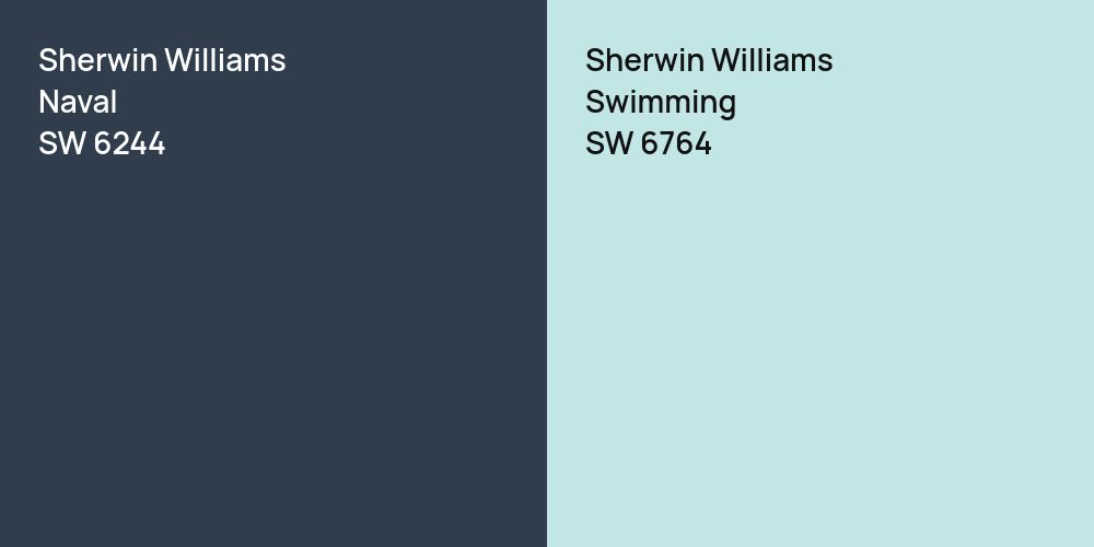 Sherwin Williams Naval vs. Sherwin Williams Swimming