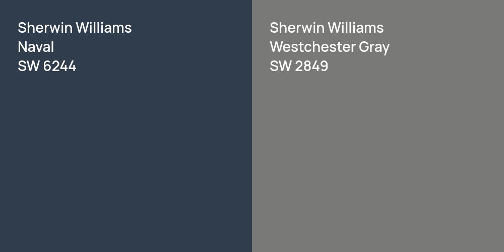 Sherwin Williams Naval vs. Sherwin Williams Westchester Gray