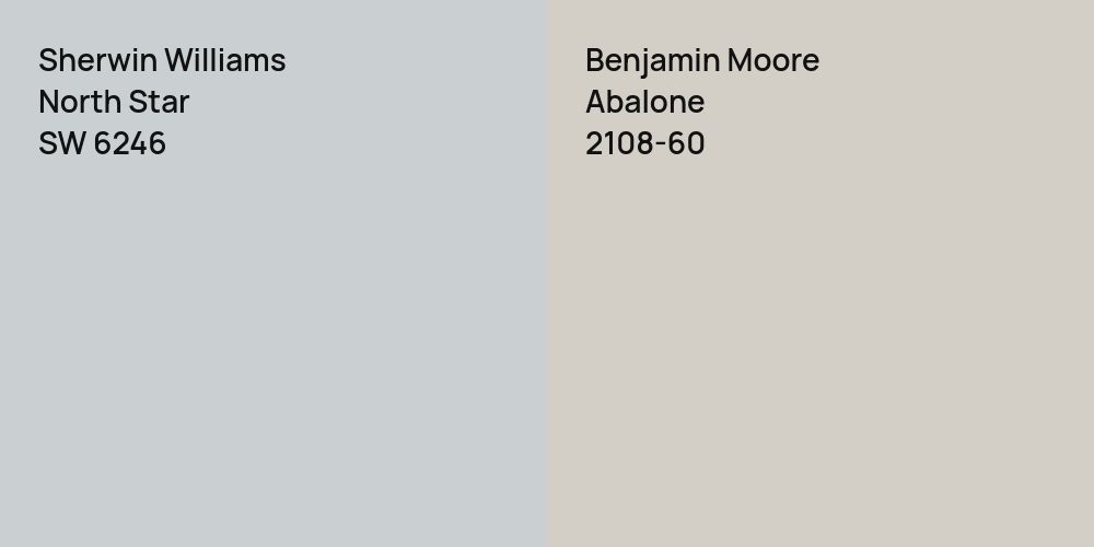 Sherwin Williams North Star vs. Benjamin Moore Abalone