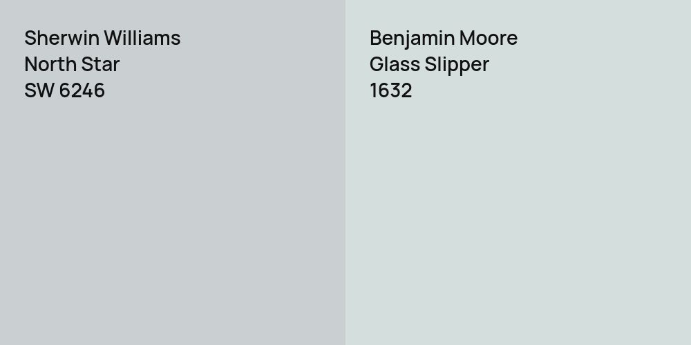 Sherwin Williams North Star vs. Benjamin Moore Glass Slipper