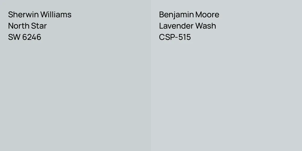 Sherwin Williams North Star vs. Benjamin Moore Lavender Wash