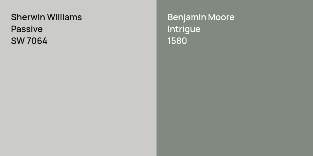 Sherwin Williams Passive vs. Benjamin Moore Intrigue