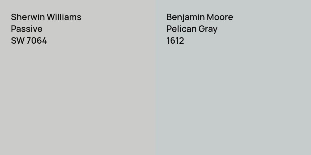 Sherwin Williams Passive vs. Benjamin Moore Pelican Gray