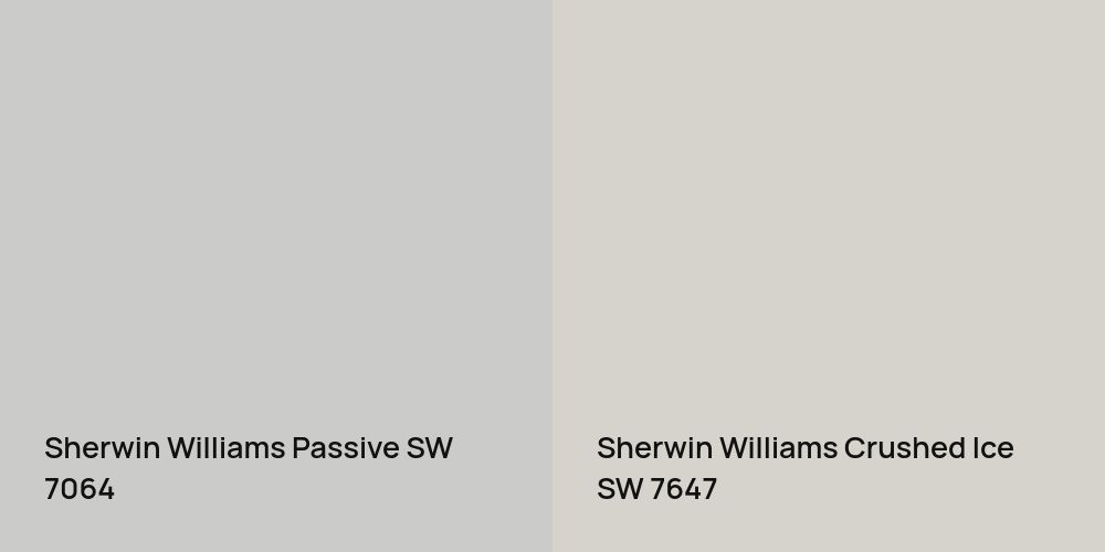 Sherwin Williams Passive vs. Sherwin Williams Crushed Ice