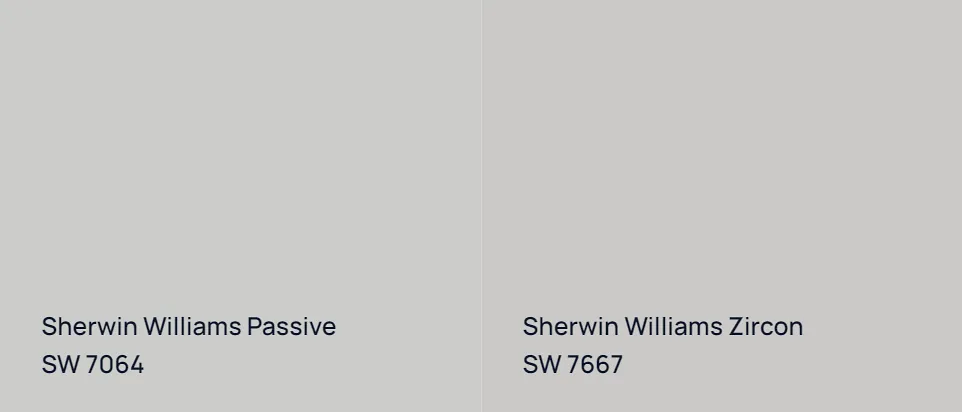 Sherwin Williams Passive SW 7064 vs Sherwin Williams Zircon SW 7667
