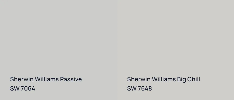 Sherwin Williams Passive SW 7064 vs Sherwin Williams Big Chill SW 7648