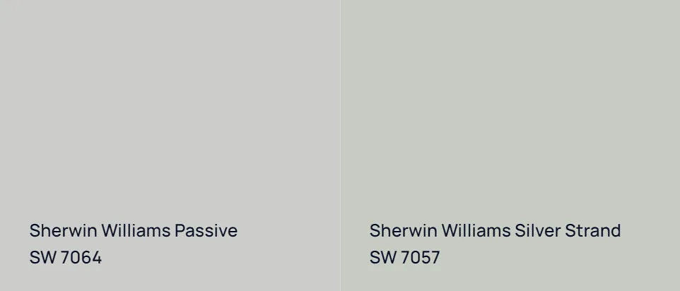 Sherwin Williams Passive SW 7064 vs Sherwin Williams Silver Strand SW 7057