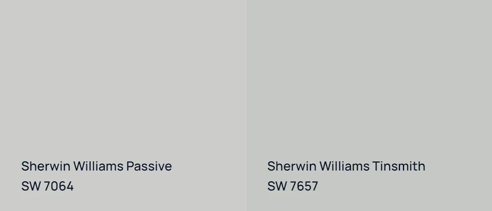 Sherwin Williams Passive SW 7064 vs Sherwin Williams Tinsmith SW 7657