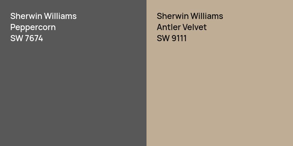 Sherwin Williams Peppercorn vs. Sherwin Williams Antler Velvet