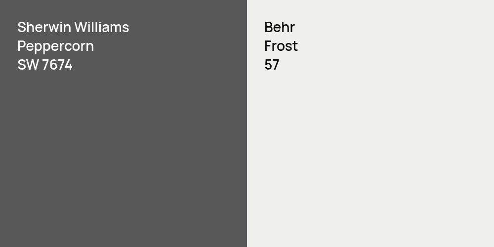 Sherwin Williams Peppercorn vs. Behr Frost