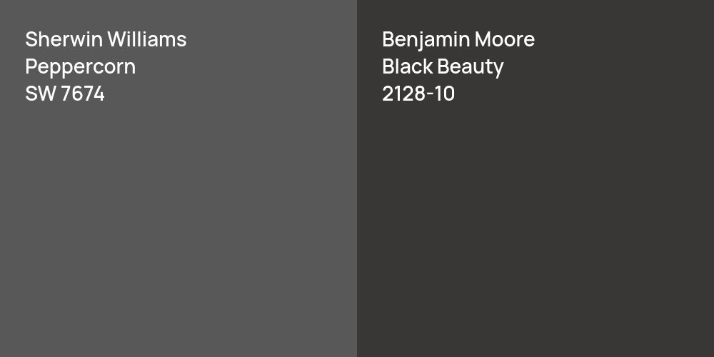 Sherwin Williams Peppercorn vs. Benjamin Moore Black Beauty