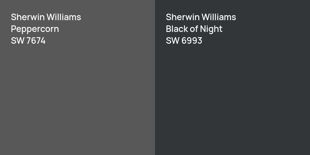 Sherwin Williams Peppercorn vs. Sherwin Williams Black of Night