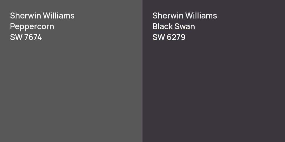 Sherwin Williams Peppercorn vs. Sherwin Williams Black Swan