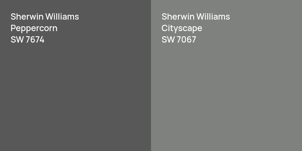 Sherwin Williams Peppercorn vs. Sherwin Williams Cityscape