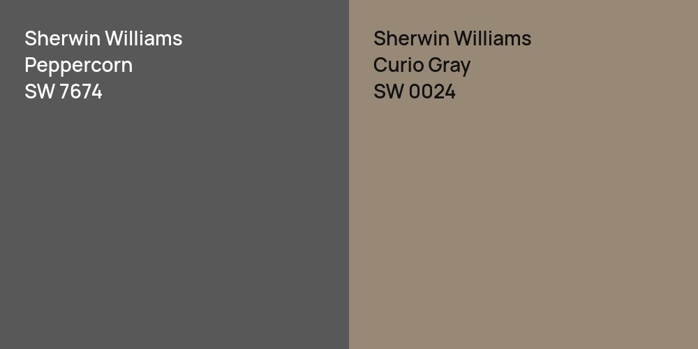 Sherwin Williams Peppercorn vs. Sherwin Williams Curio Gray