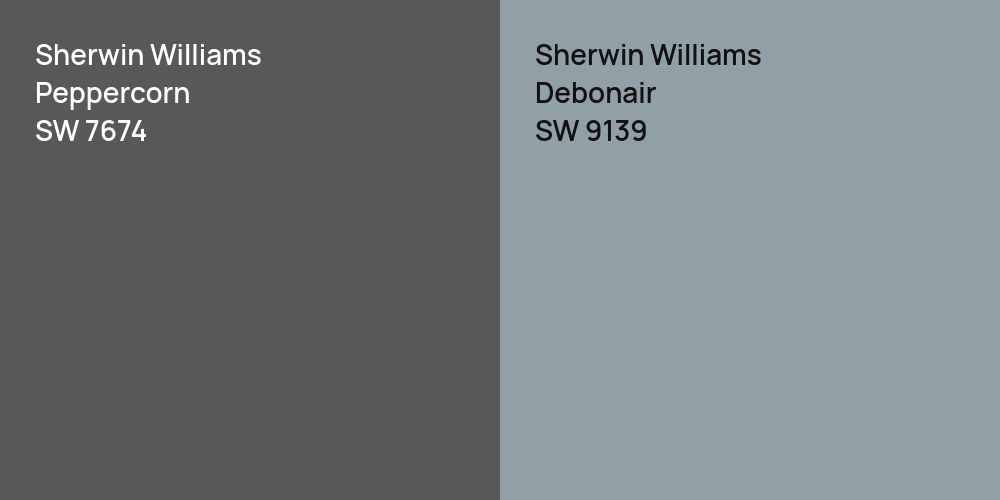 Sherwin Williams Peppercorn vs. Sherwin Williams Debonair