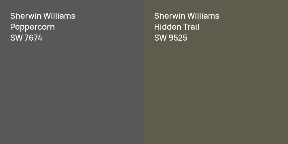 Sherwin Williams Peppercorn vs. Sherwin Williams Hidden Trail