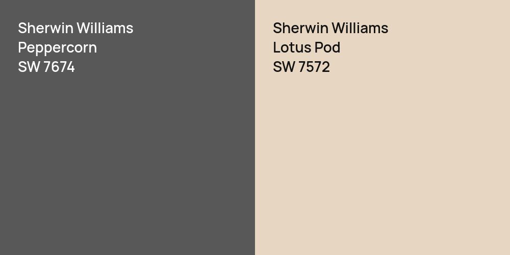 Sherwin Williams Peppercorn vs. Sherwin Williams Lotus Pod