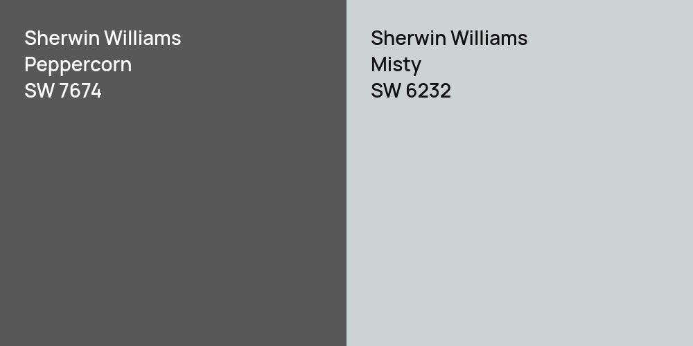 Sherwin Williams Peppercorn vs. Sherwin Williams Misty