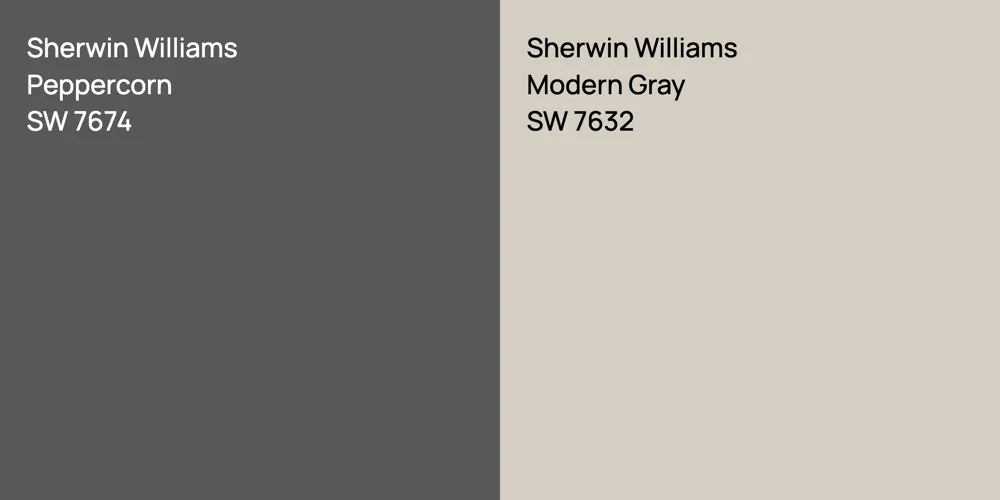 Sherwin Williams Peppercorn vs. Sherwin Williams Modern Gray