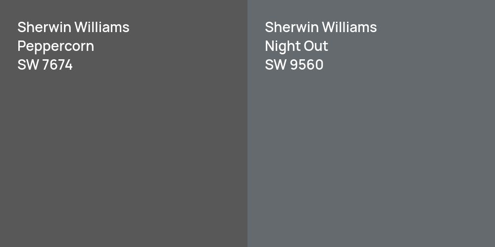 Sherwin Williams Peppercorn vs. Sherwin Williams Night Out